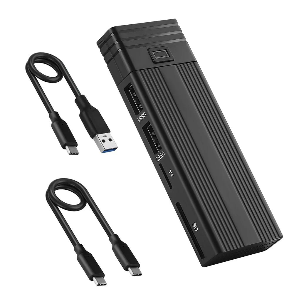 ƺ   SD TF ī , USB C , M.2 NVMe/SATA SSD Ŭ, 10Gbps M.2 to USB 3.2 Gen 2 SSD , 6 in 1